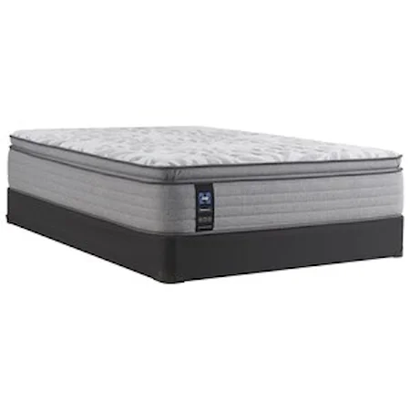 Queen 13 1/2" Soft Euro Pillow Top Mattress and Low Profile Base 5" Height
